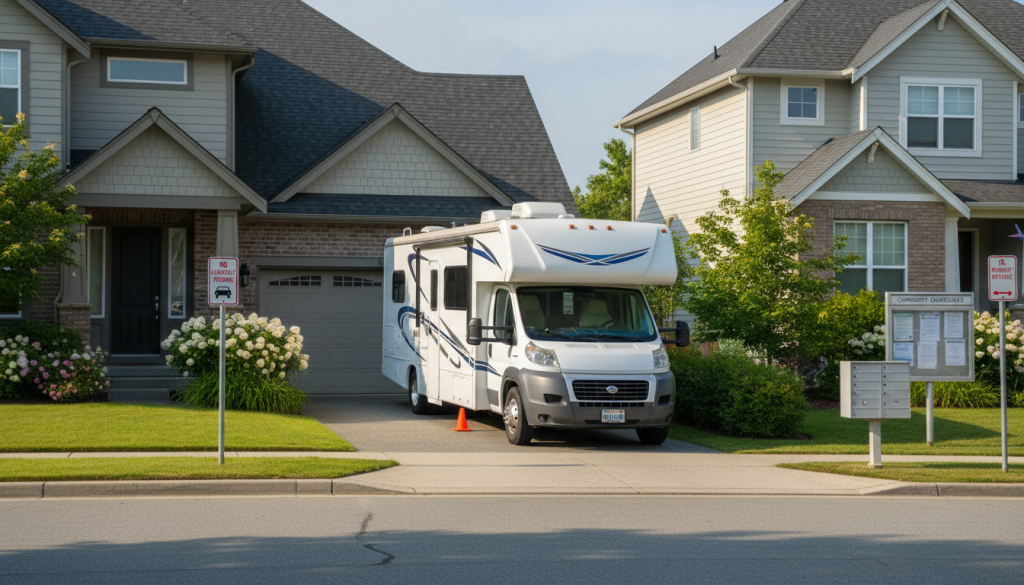 découvrez les règles d'urbanisme et de copropriété qui encadrent le stationnement des camping-cars en zone résidentielle, et ce que votre voisin peut ou ne peut pas faire.