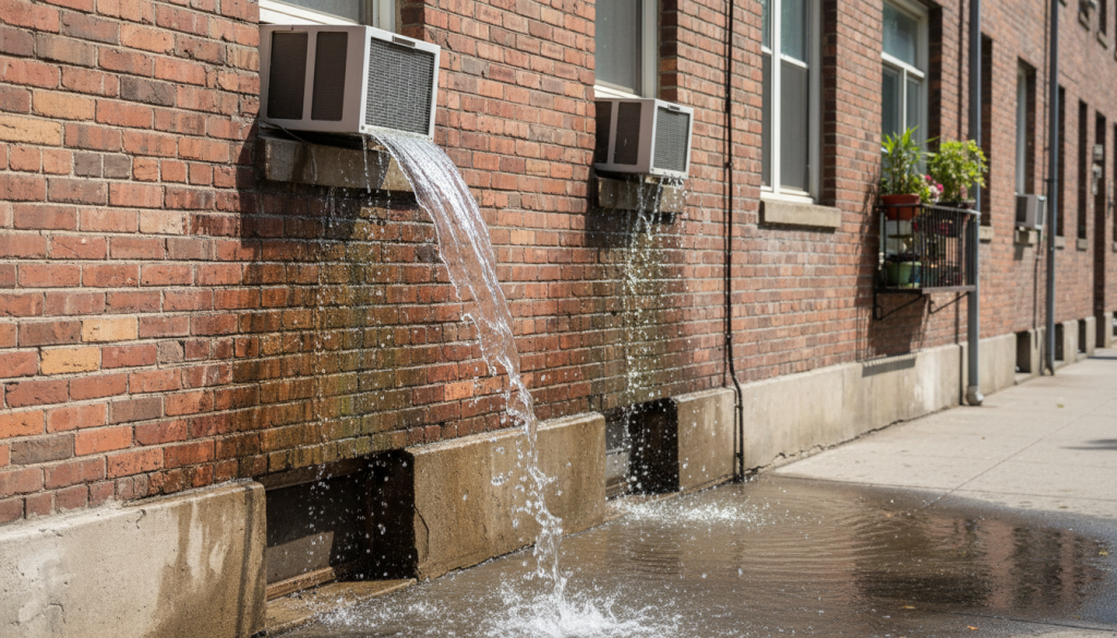 découvrez comment le rejet de condensats d'un climatiseur voisin peut causer des désagréments et être considéré comme un trouble, avec des conseils pour gérer ces situations.